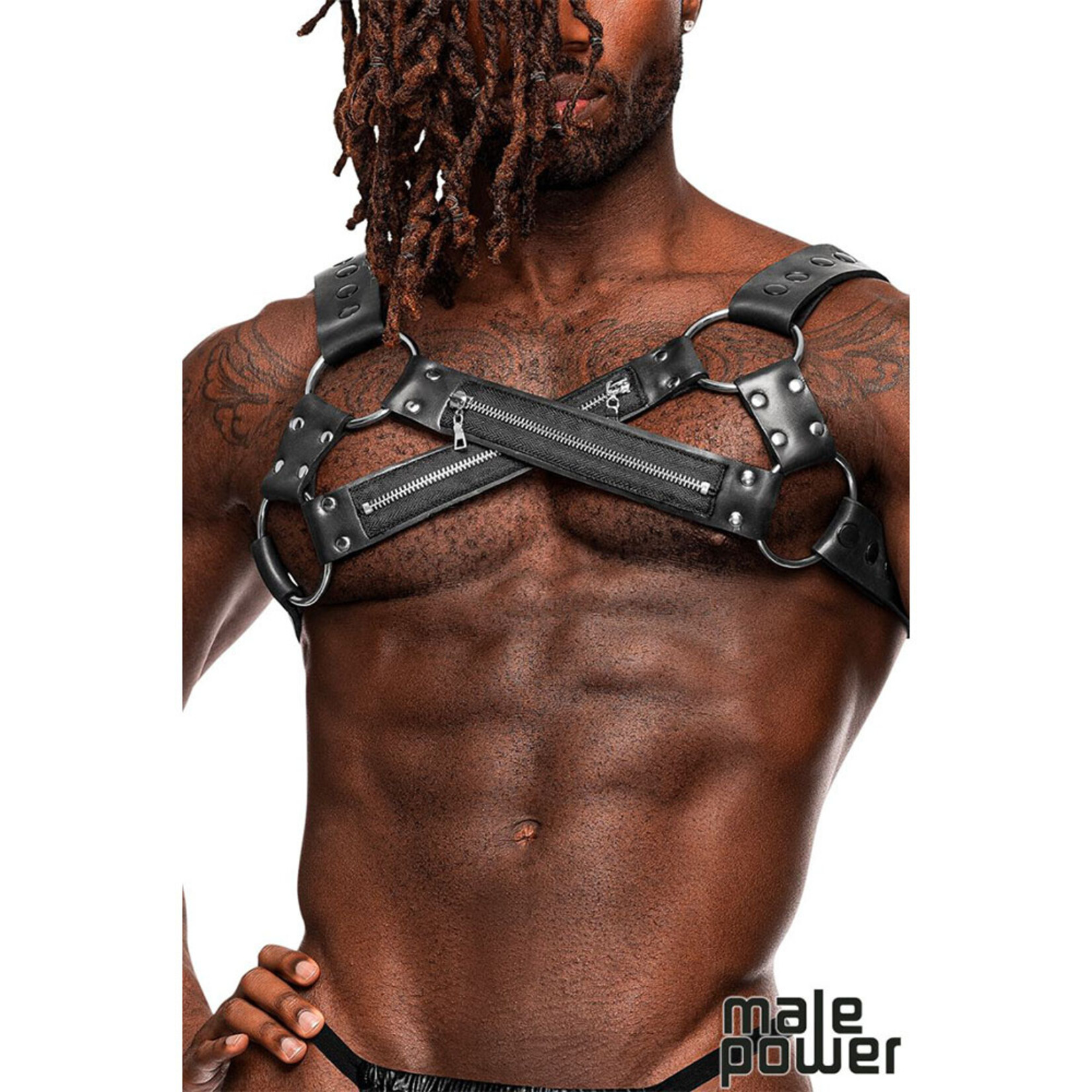 Male Power Virgo PU Leather Chest Harness OS