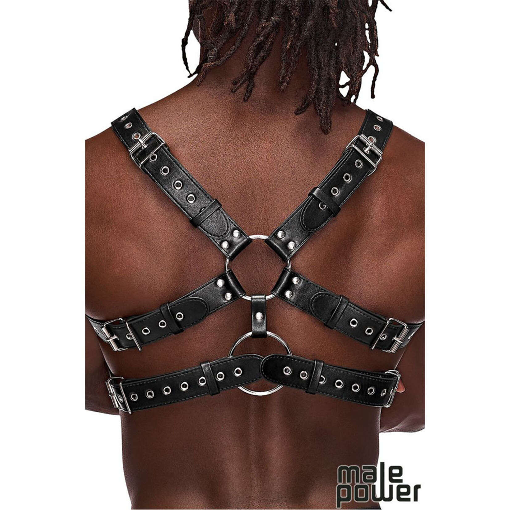 Male Power Gemini PU Leather Chest Harness OS