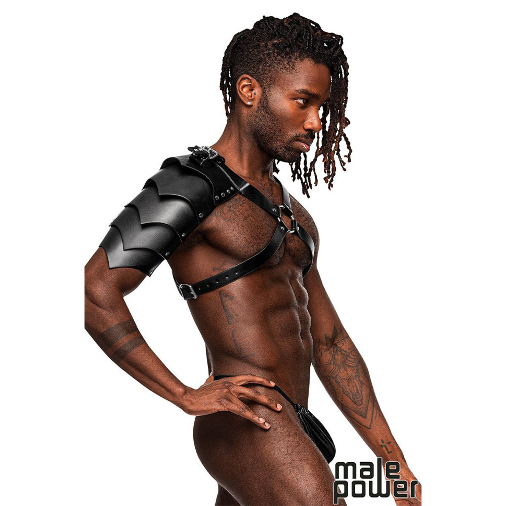 Male Power Aquarius PU Leather Chest Harness OS
