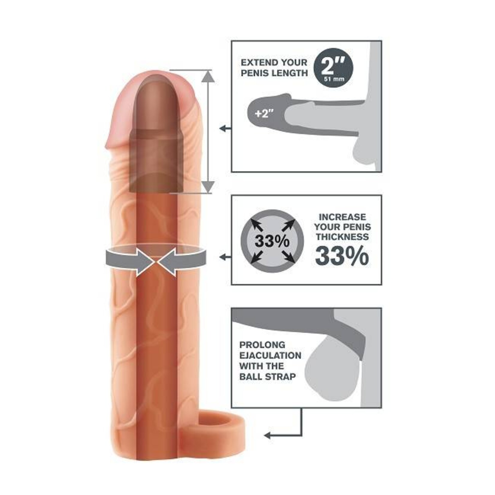 Fantasy X-tensions Perfect 2" Extension with Ball Strap