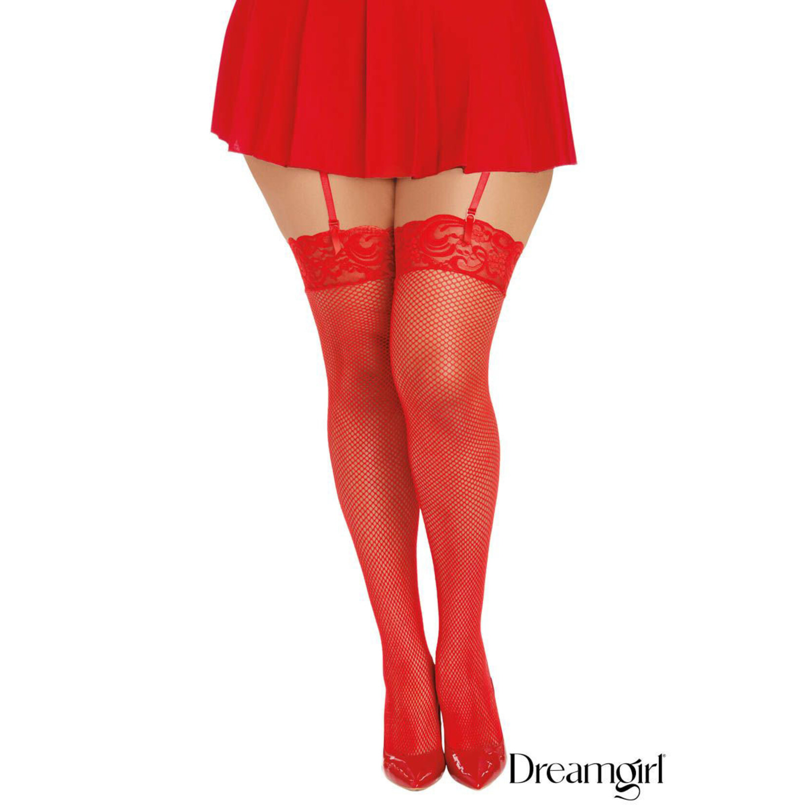 Dreamgirl Dreamgirl Seville Fishnet Thigh High with Lace Top OSX