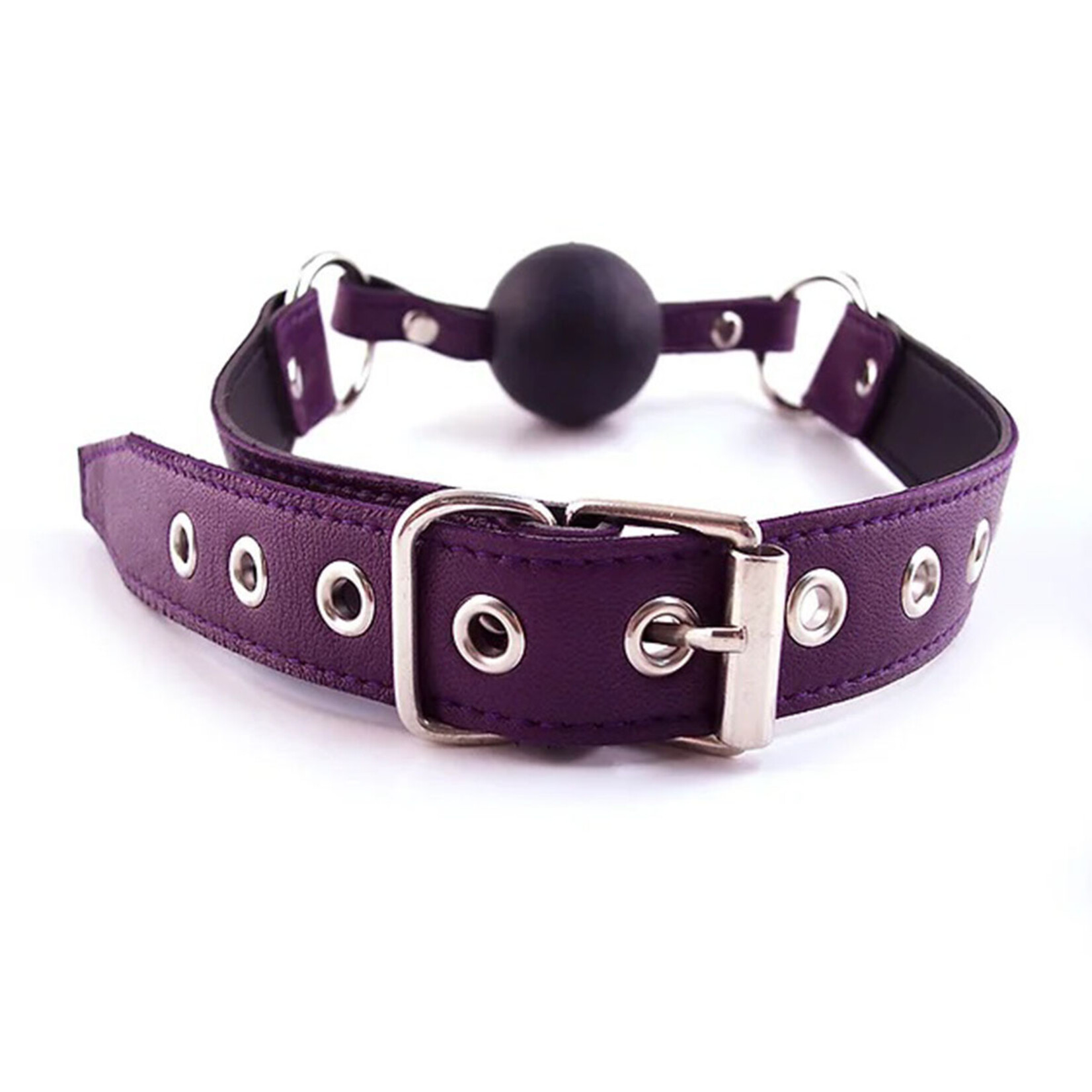 Rouge Rouge Leather Ball Gag with Black Ball