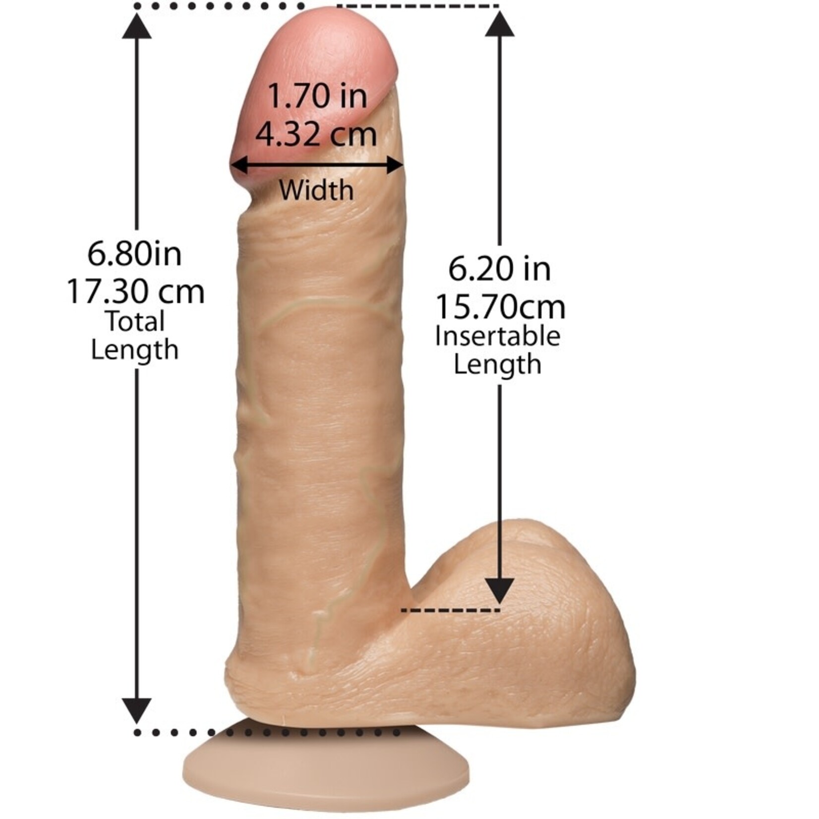 Doc Johnson The Realistic Cock 6" with Vac-U-Lock Suction Cup