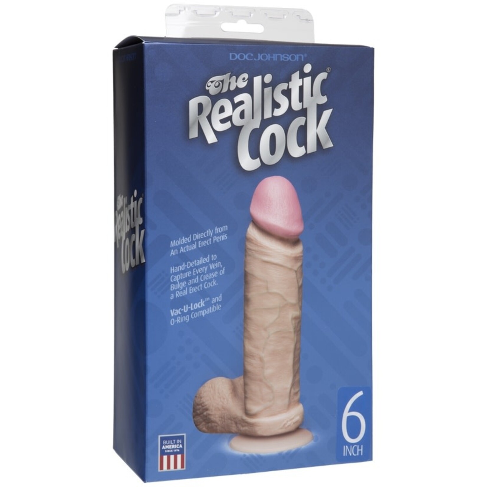 Doc Johnson The Realistic Cock 6" with Vac-U-Lock Suction Cup