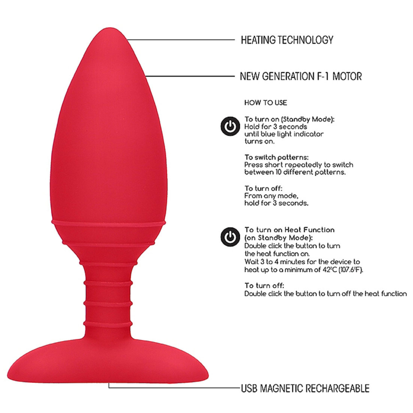 Shots America Elegance Glow Heating Butt Plug