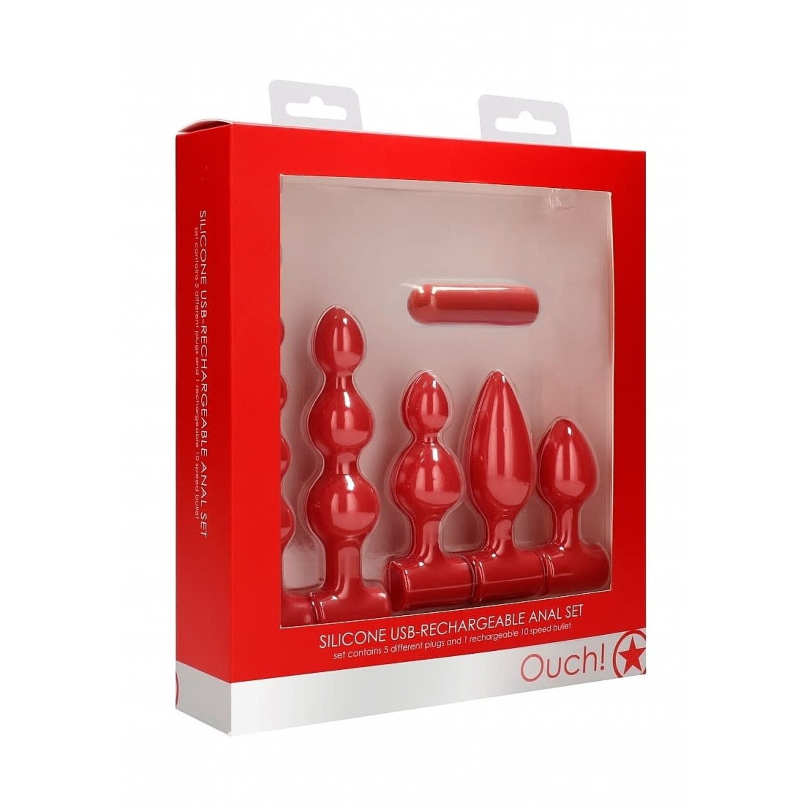 Shots America Ouch! Silicone Rechargeable Anal Set