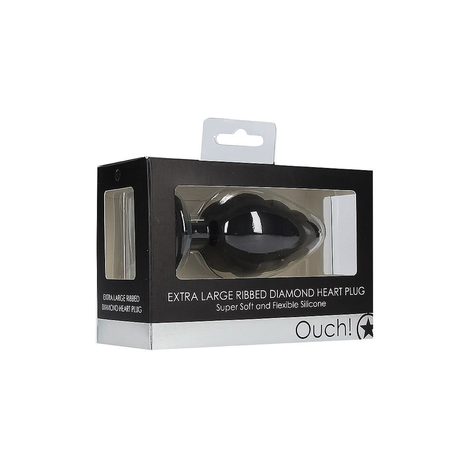 Shots America Ouch! Extra Large Ribbed Diamond Heart Plug