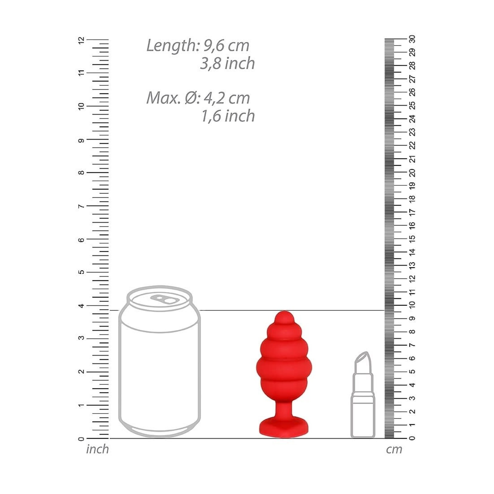 Shots America Ouch! Extra Large Ribbed Diamond Heart Plug
