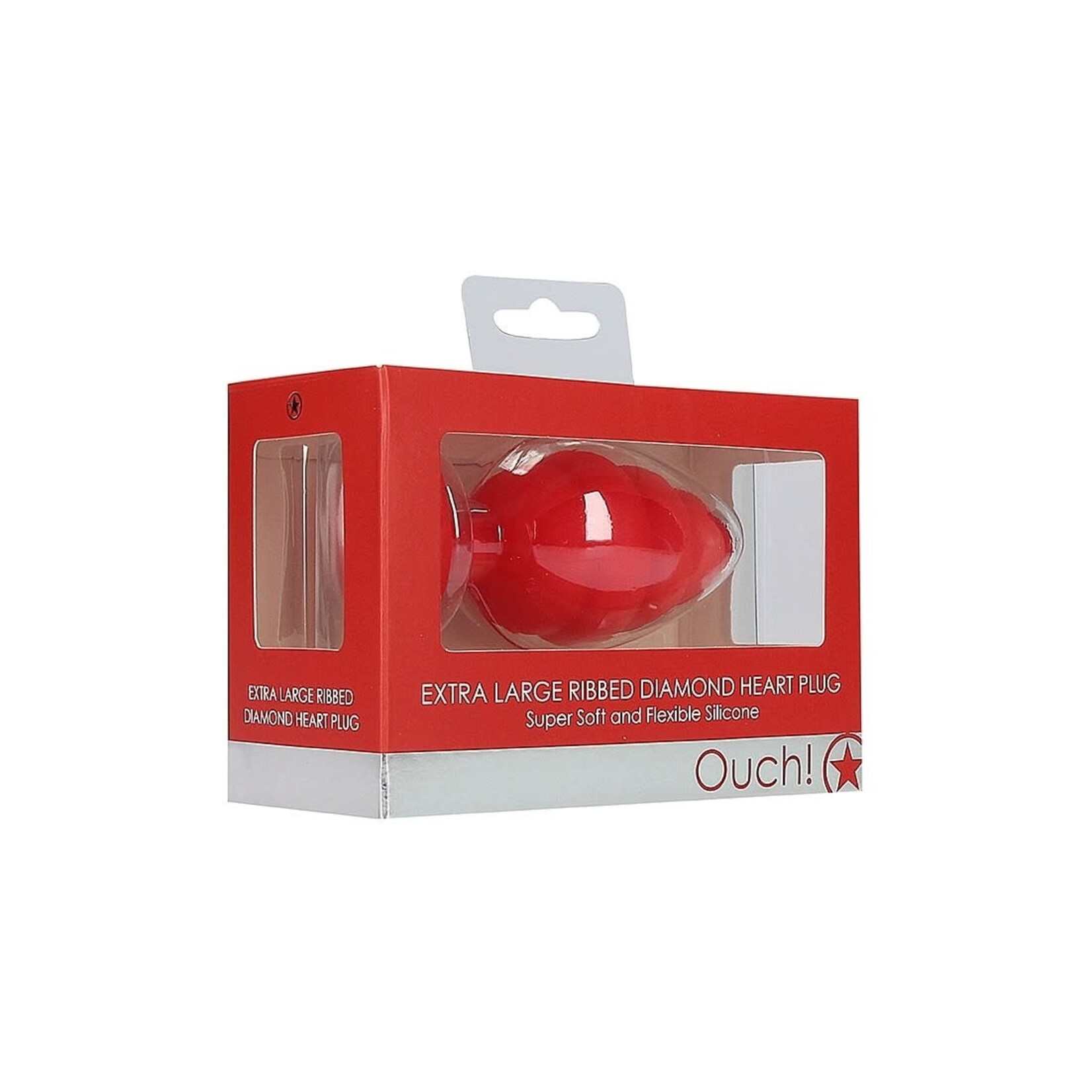 Shots America Ouch! Extra Large Ribbed Diamond Heart Plug