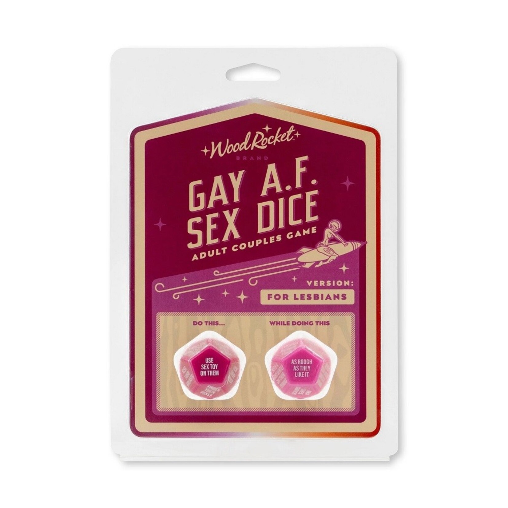 WoodRocket Gay A.F. Sex Dice - For Lesbians