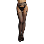 Celebrate Black Suspender Pantyhose