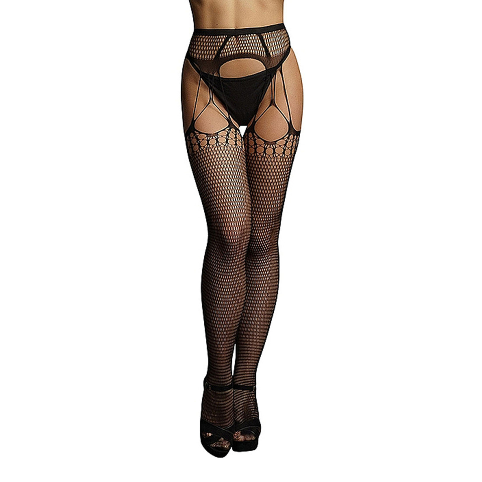 Le Désir Celebrate Black Suspender Pantyhose