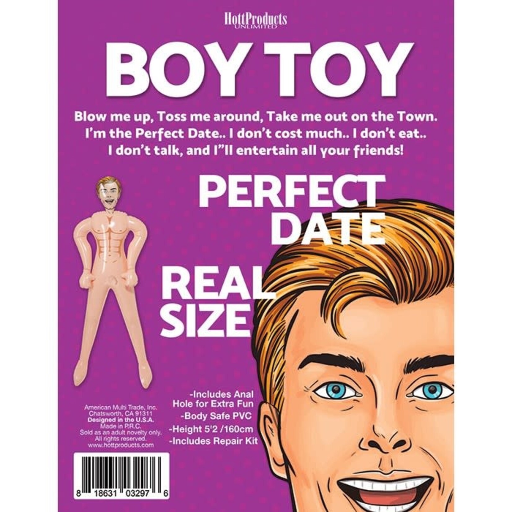 Hott Products Boy Toy Real Size Blow Up Doll