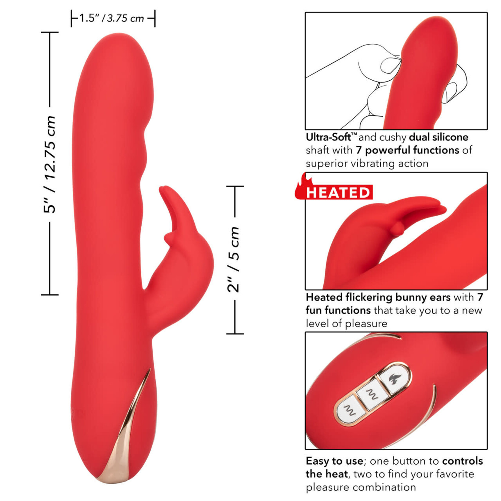 CalExotics Jack Rabbit Signature Heated Silicone Ultra-Soft Rabbit