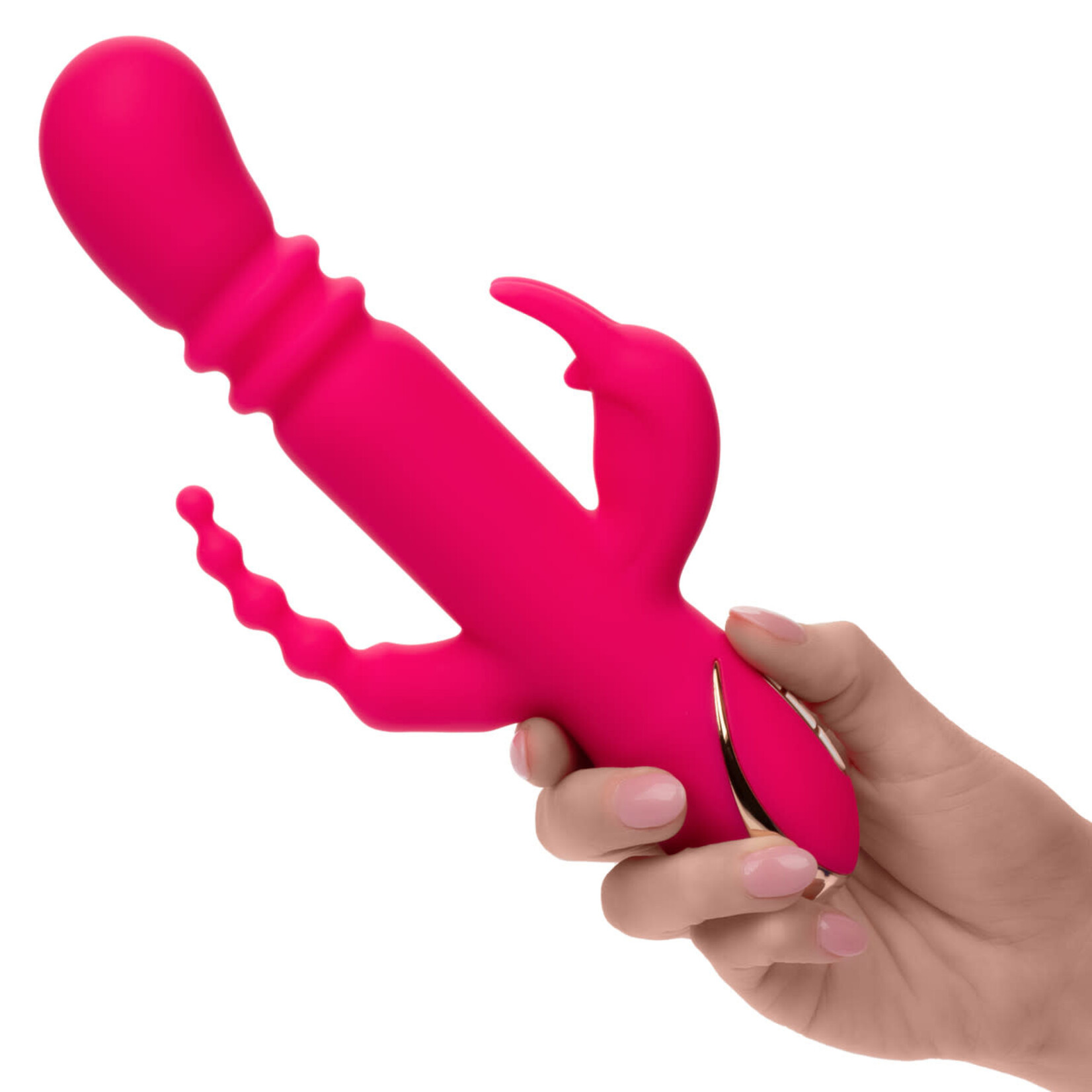 CalExotics Jack Rabbit Signature Heated Silicone Triple Fantasy Rabbit