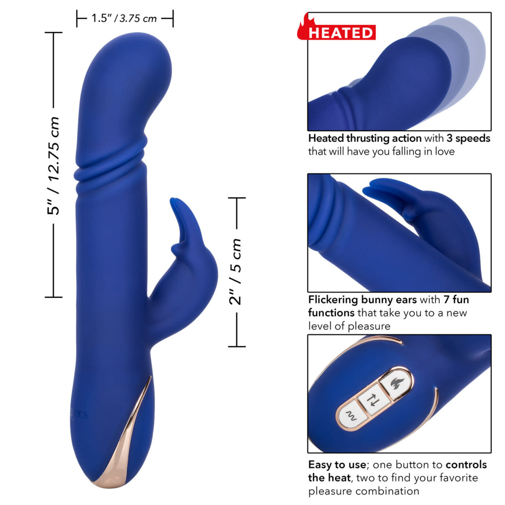 CalExotics Jack Rabbit Signature Heated Silicone Thrusting "G" Rabbit