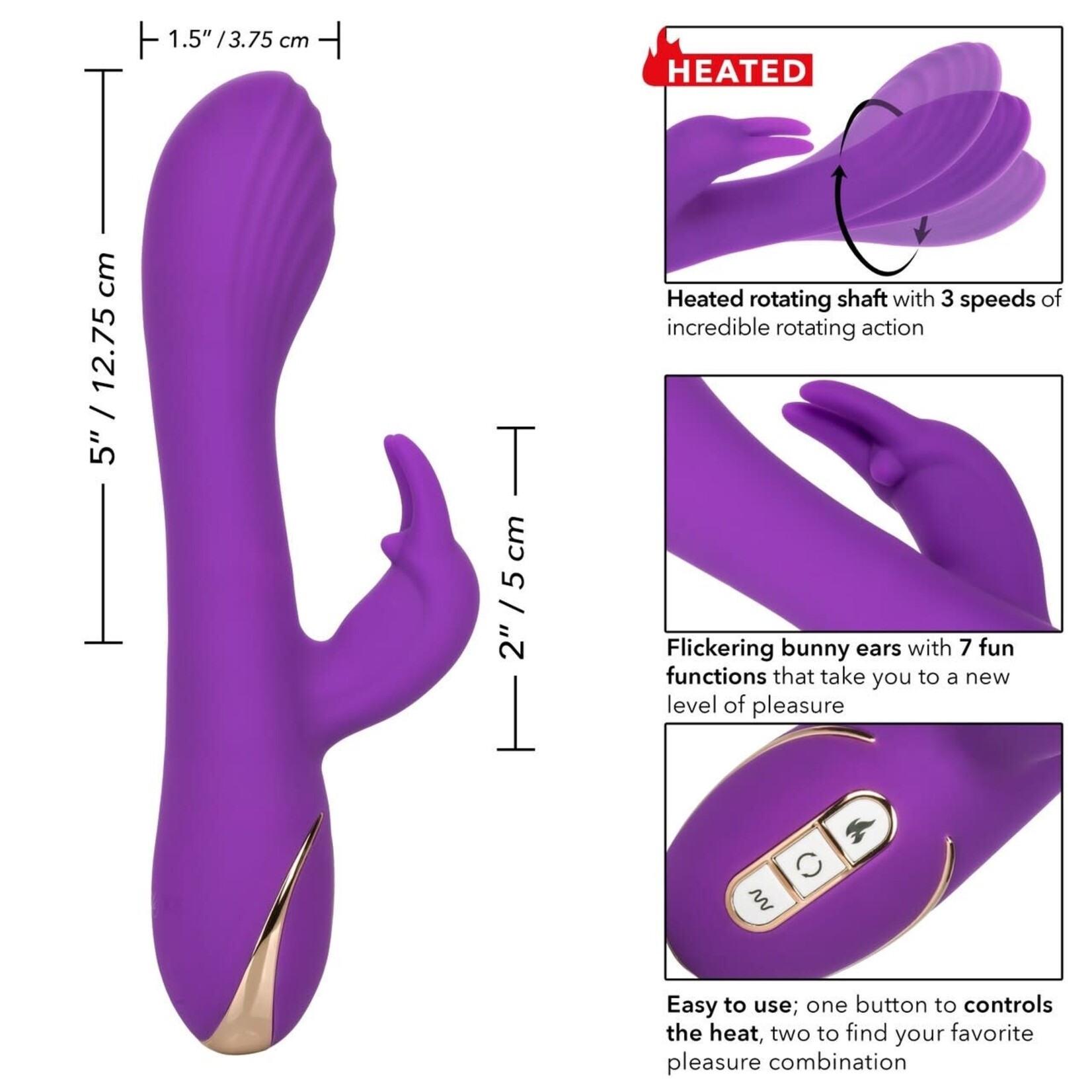 CalExotics Jack Rabbit Signature Heated Silicone Rotating Rabbit