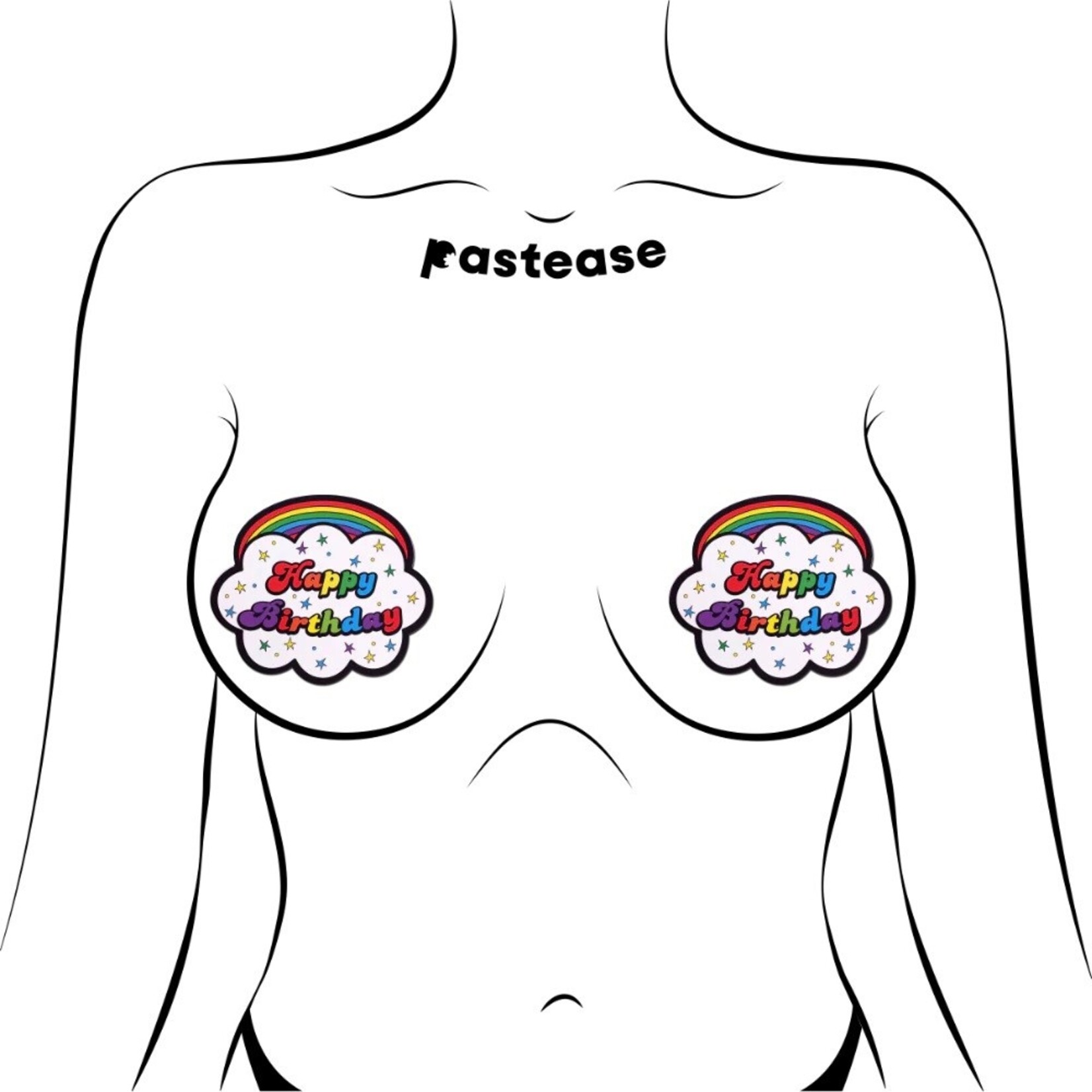 Pastease Pastease Rainbow 'Happy Birthday' Cloud Nipple Pasties