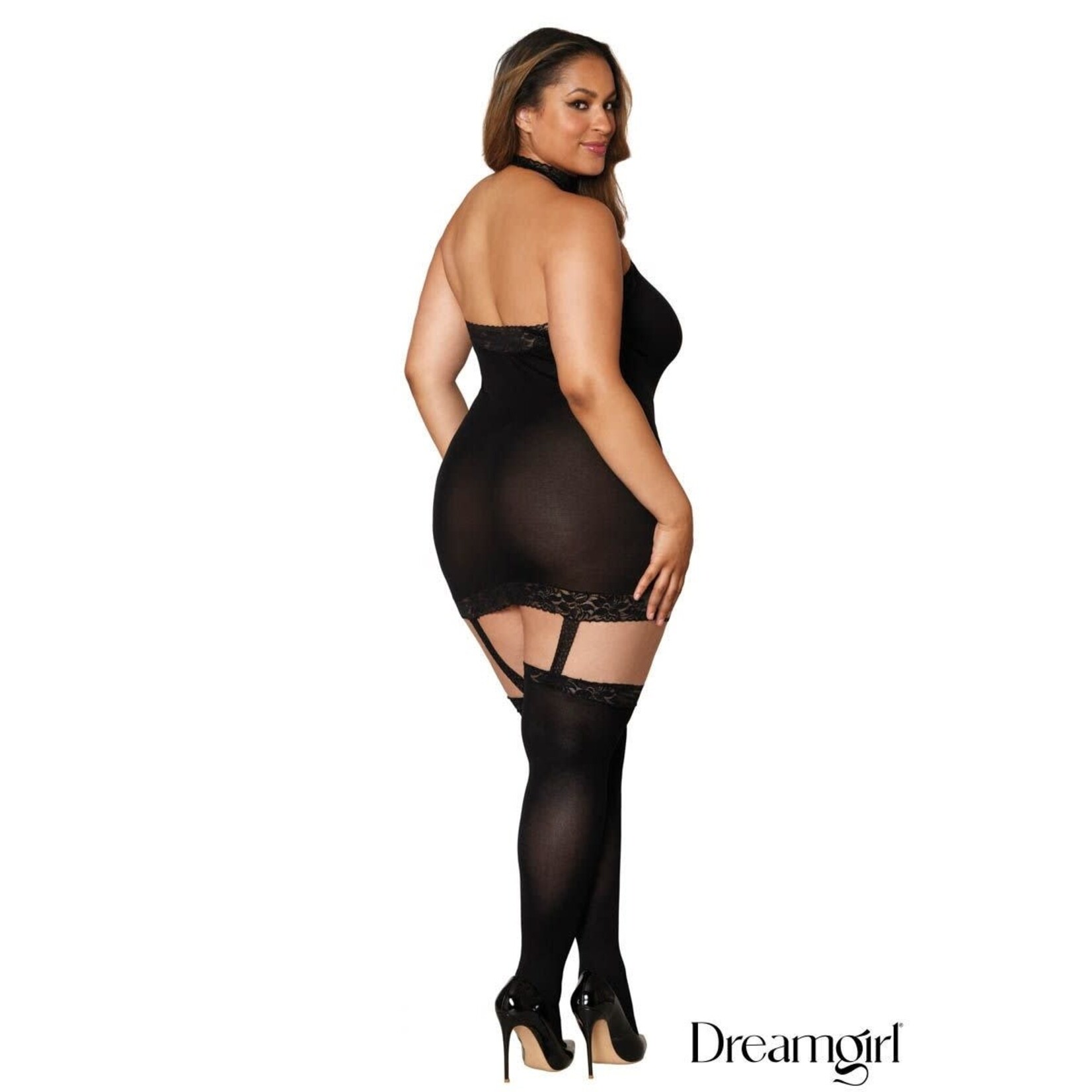 Dreamgirl Dreamgirl Moscow Sheer Halter Garter Dress OSX