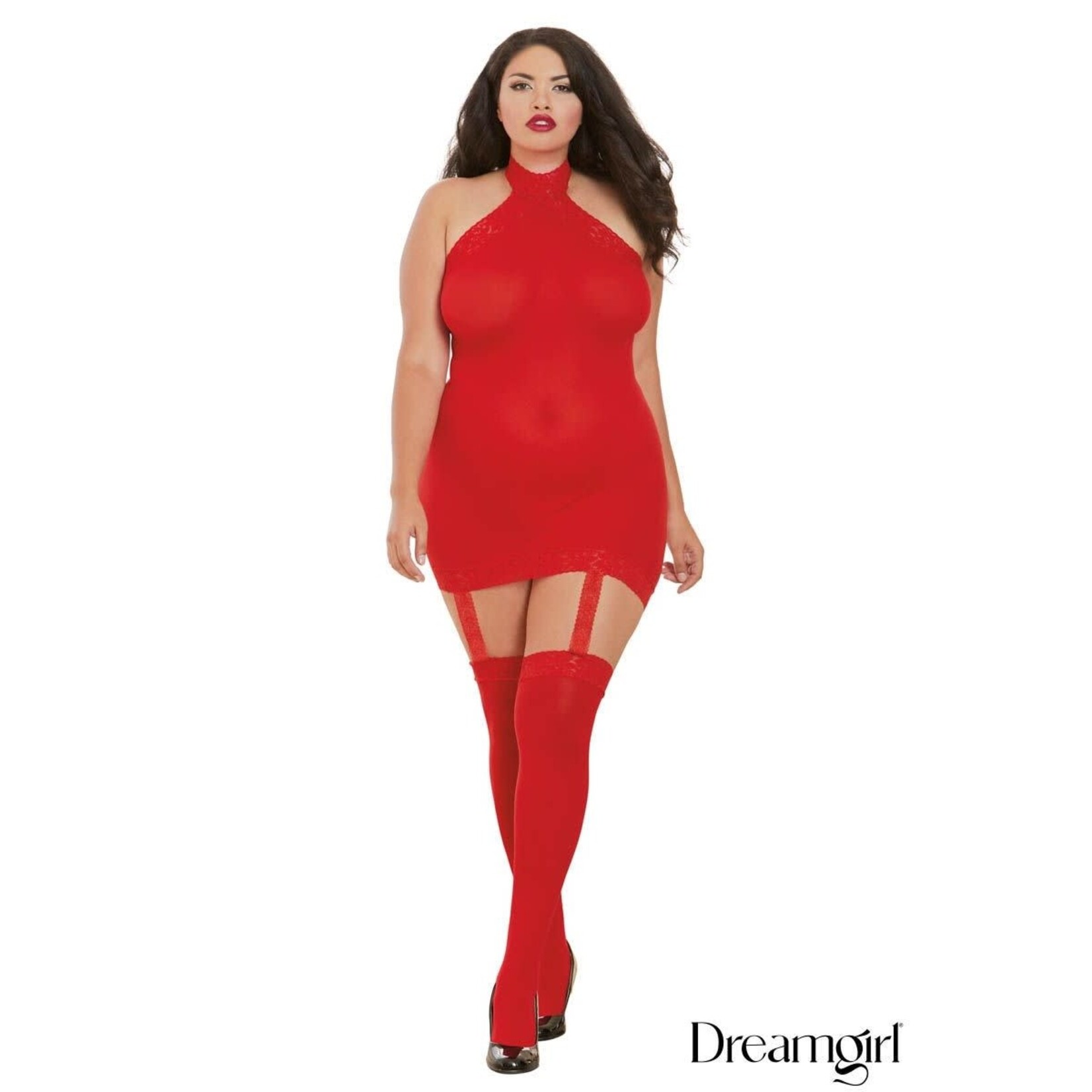 Dreamgirl Dreamgirl Moscow Sheer Halter Garter Dress OSX