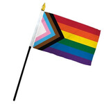 Progress Pride 4" x 6" Stick Flag