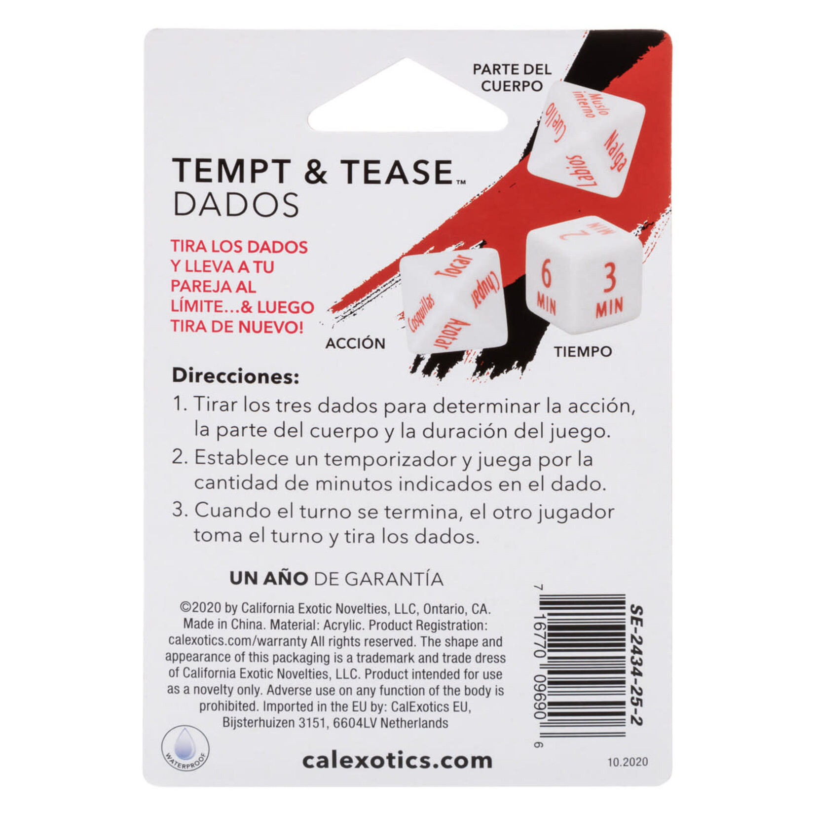 CalExotics Tempt & Tease Dados - Spanish