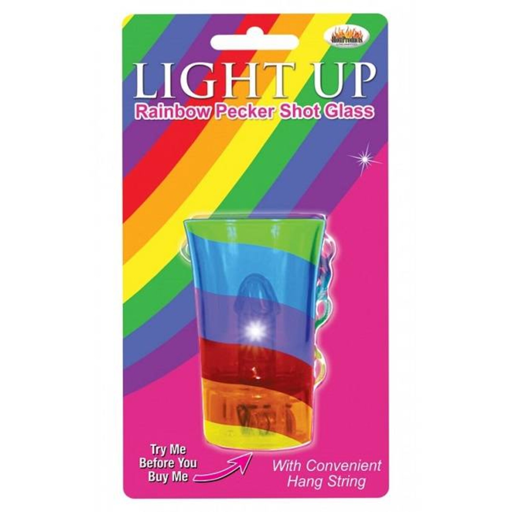 Hott Products Light Up Rainbow Pecker Shot Glass