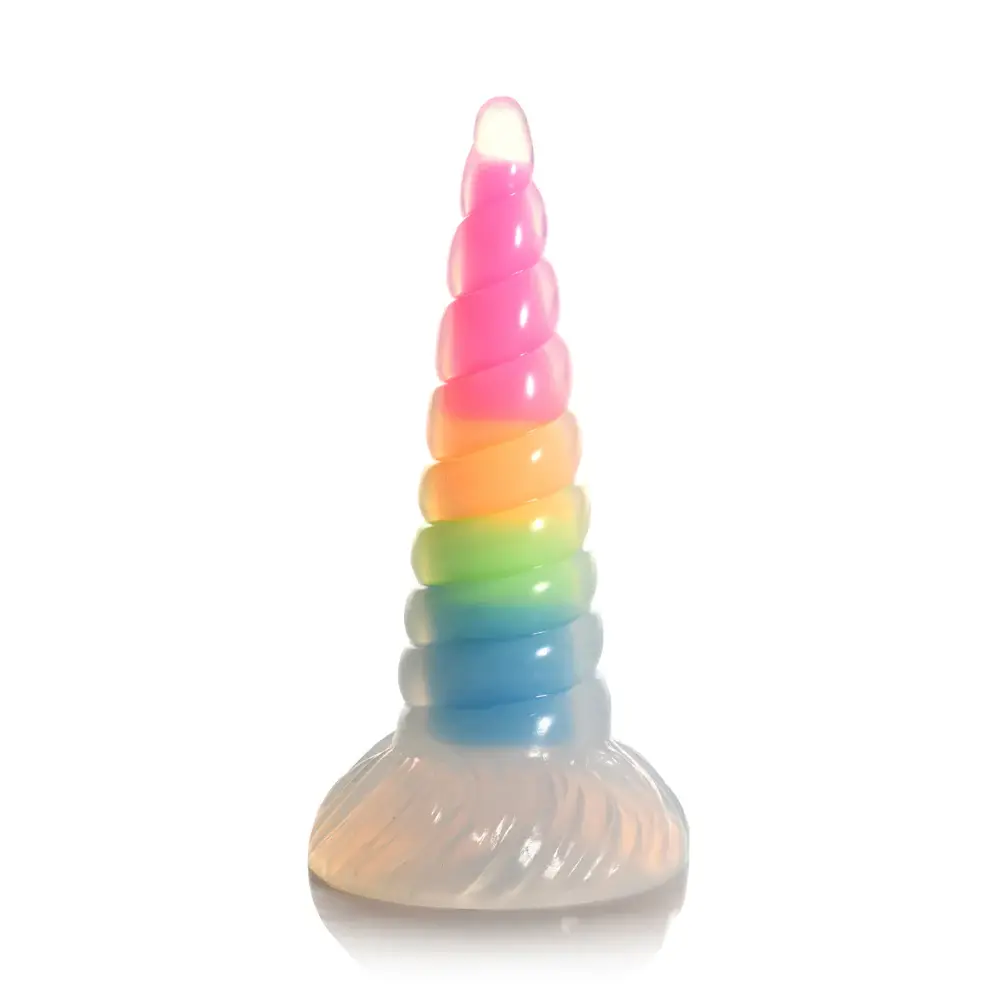 Uni-Glow Glow-In-The-Dark Rainbow Silicone Dildo