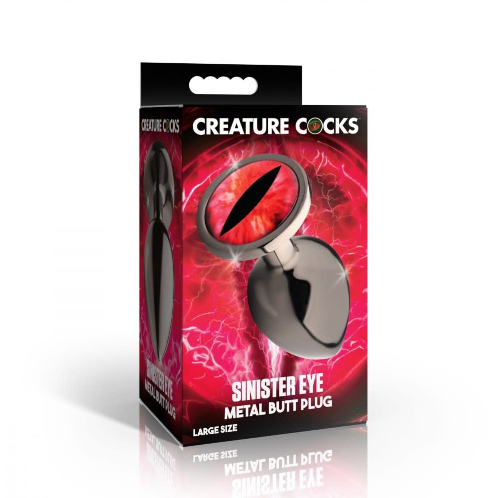 Creature Cocks Creature Cocks Sinister Eye Red Eye Metal Butt Plug - Large