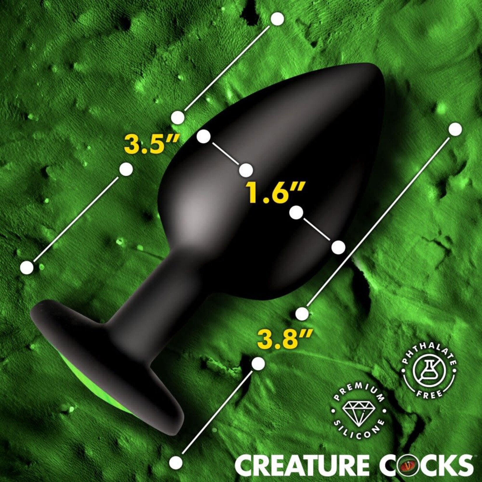Creature Cocks Creature Cocks Creature Eye Green Eye Silicone Butt Plug - Large
