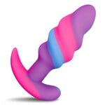Creature Cocks Unicorn Swirl Silicone Butt Plug - Small