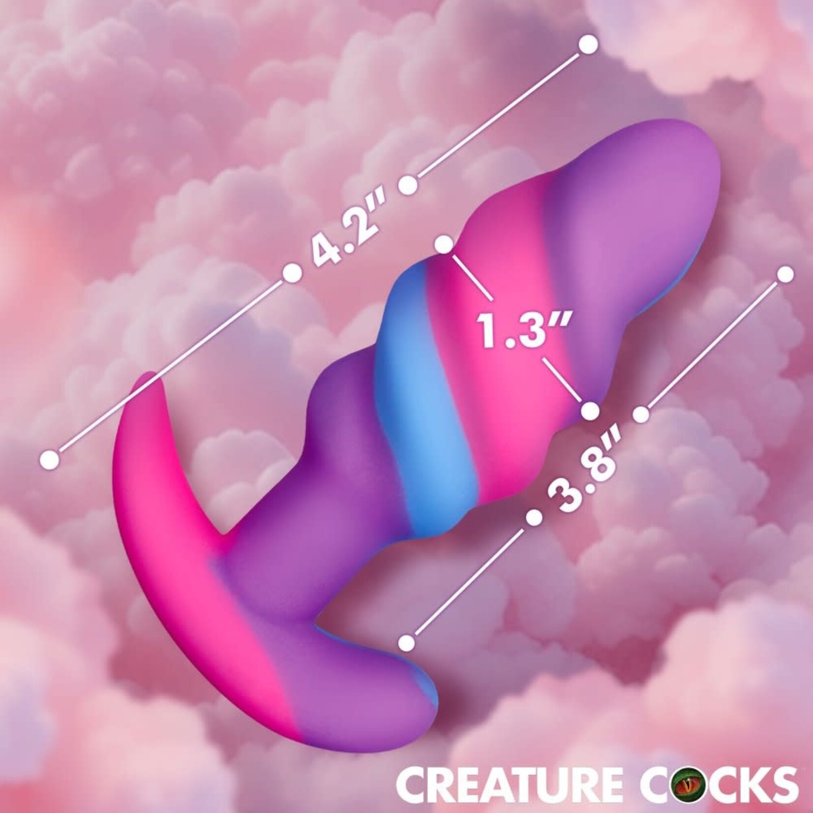 Creature Cocks Creature Cocks Unicorn Swirl Silicone Butt Plug - Small