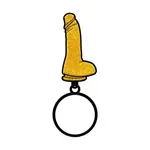 Gold Glitter Dildo Enamel Keychain