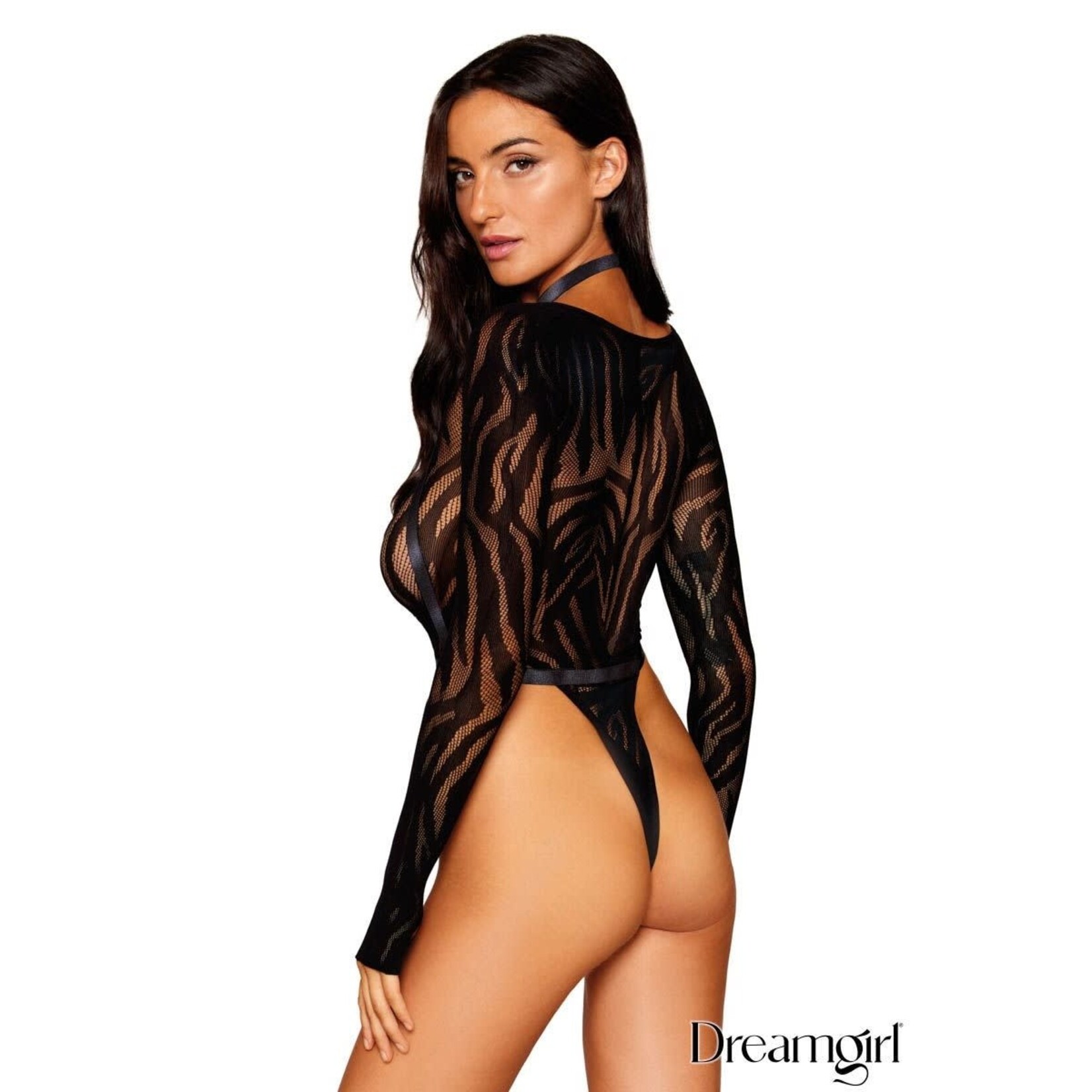 Dreamgirl Dreamgirl Long Sleeve Harness Teddy 2-Piece Set OS