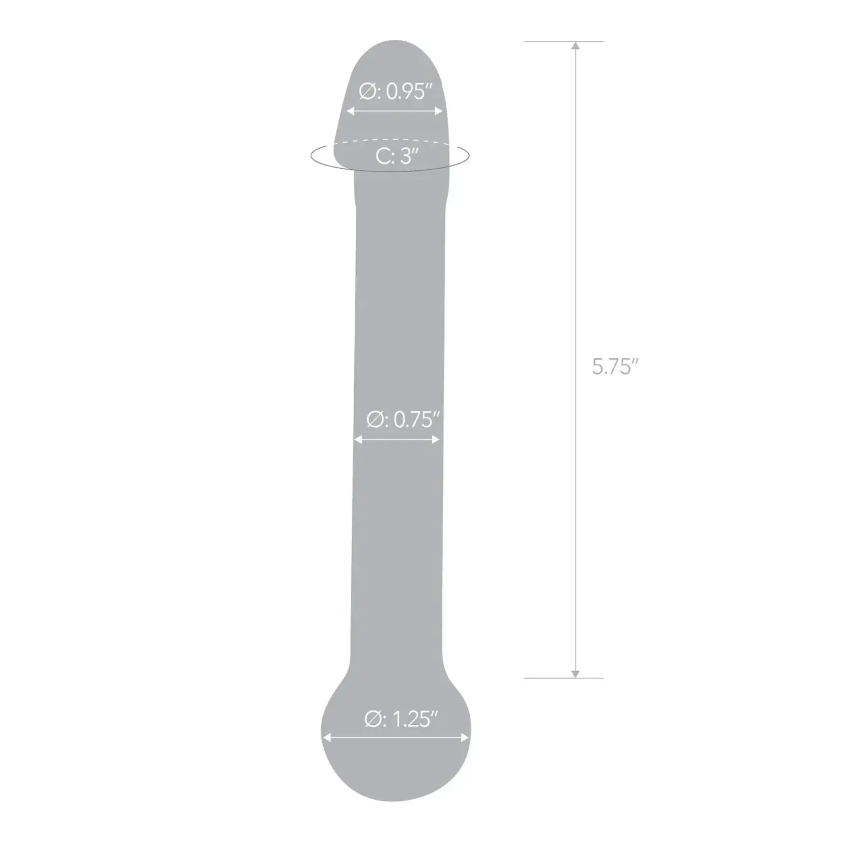 Gläs Gläs 7" Realistic Head Glass Dildo