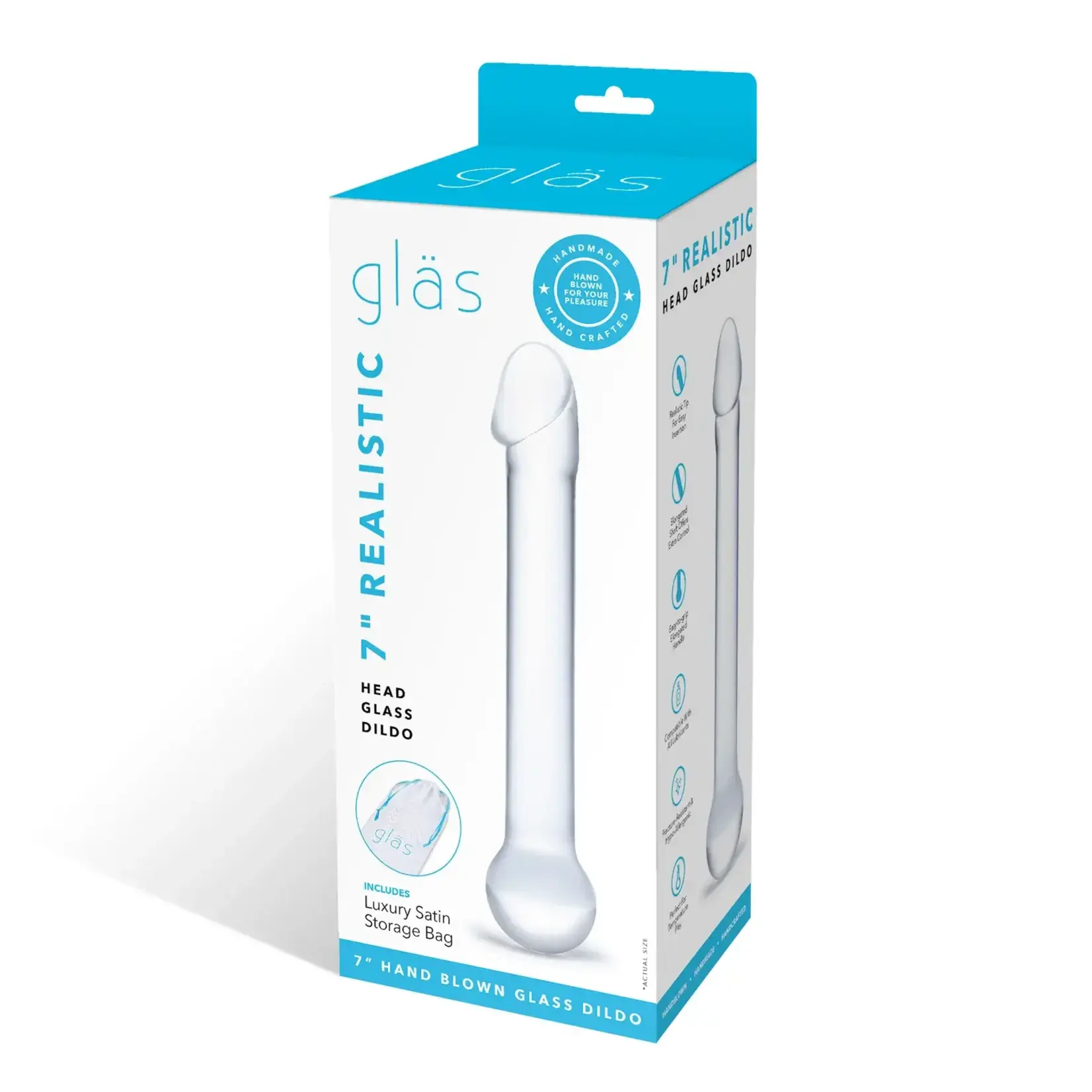 Gläs Gläs 7" Realistic Head Glass Dildo