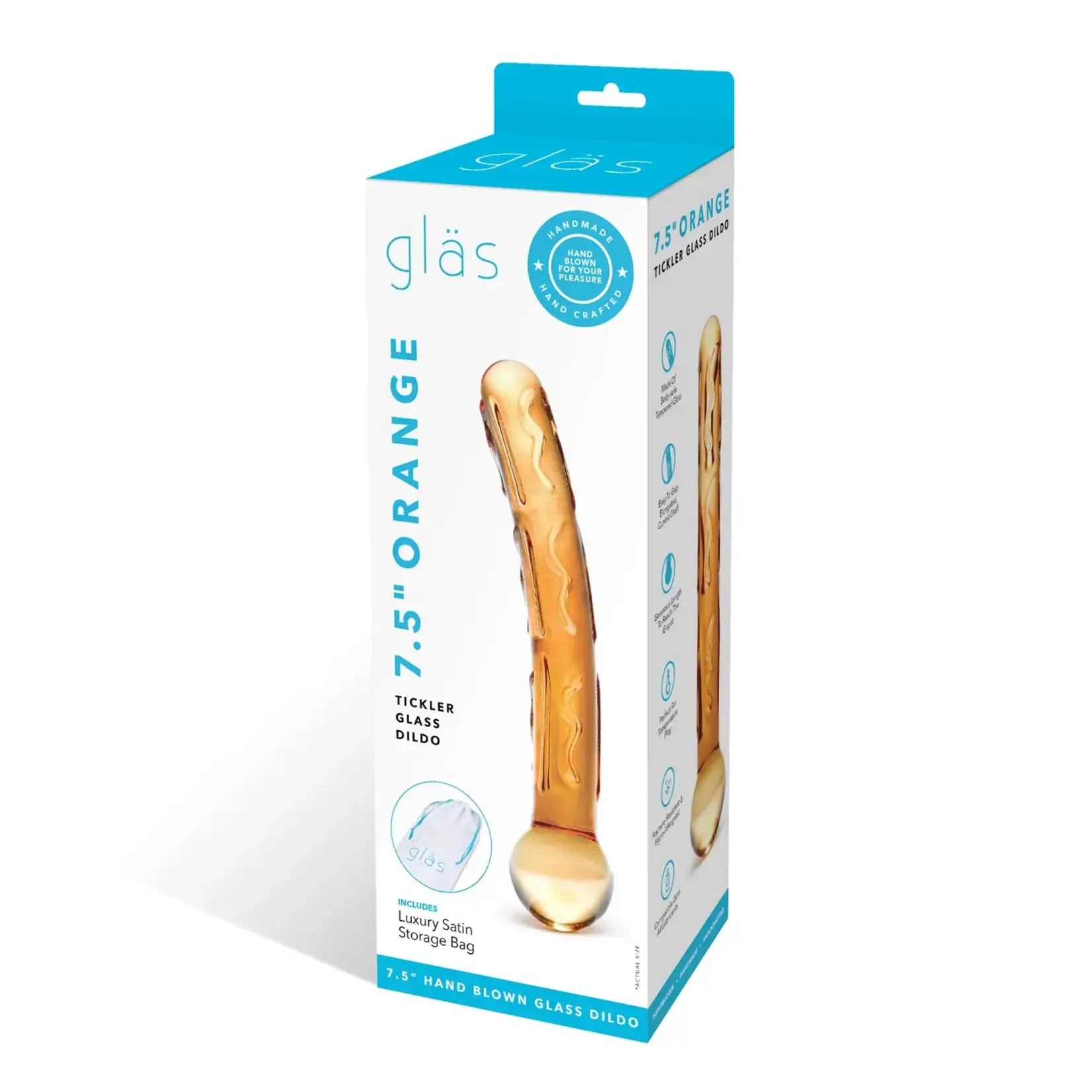 Gläs Gläs 7.5" Orange Tickler Glass Dildo