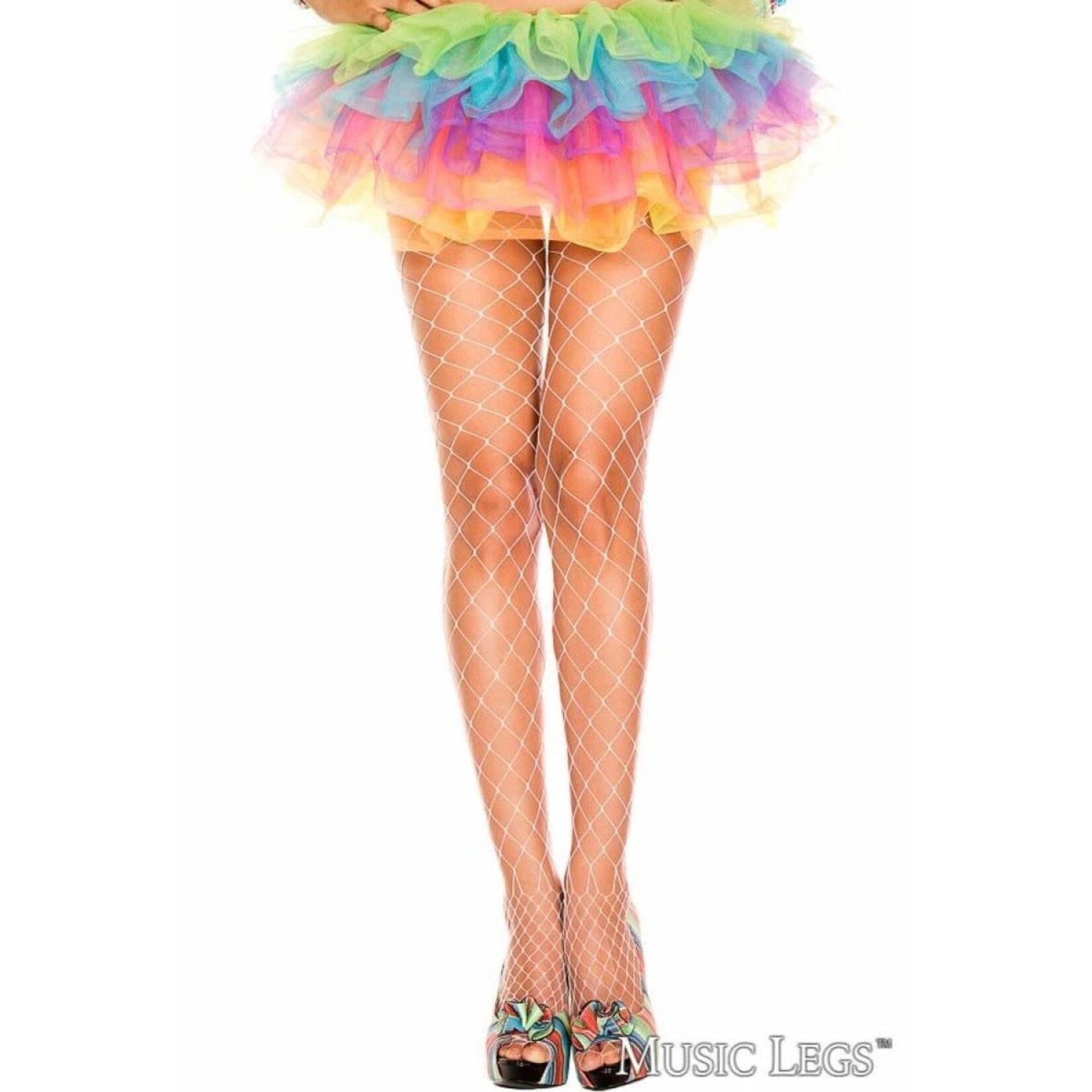 Music Legs Music Legs Diamond Net Pantyhose OS