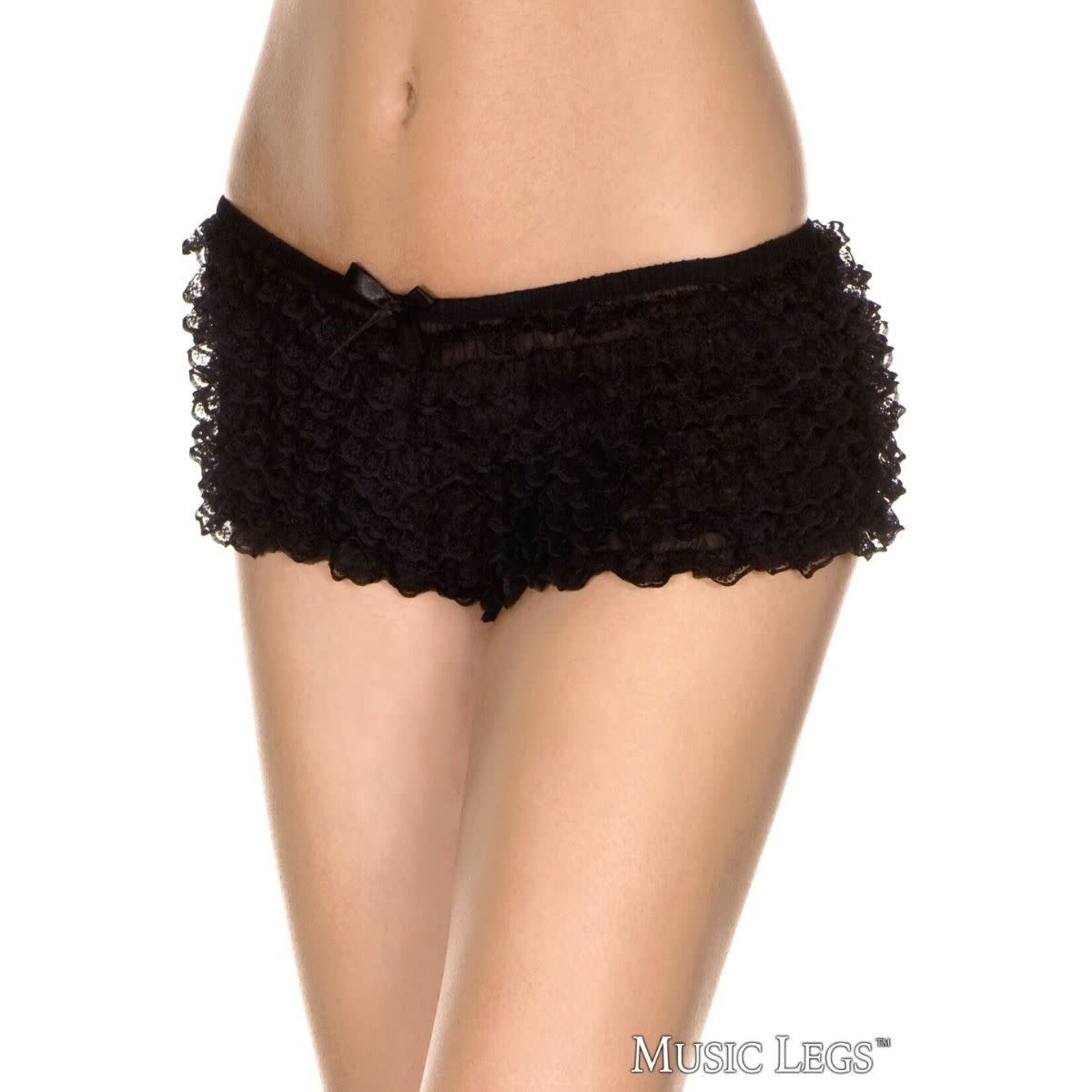 Music Legs Music Legs Stretch Tanga Lace Ruffle Panty OS