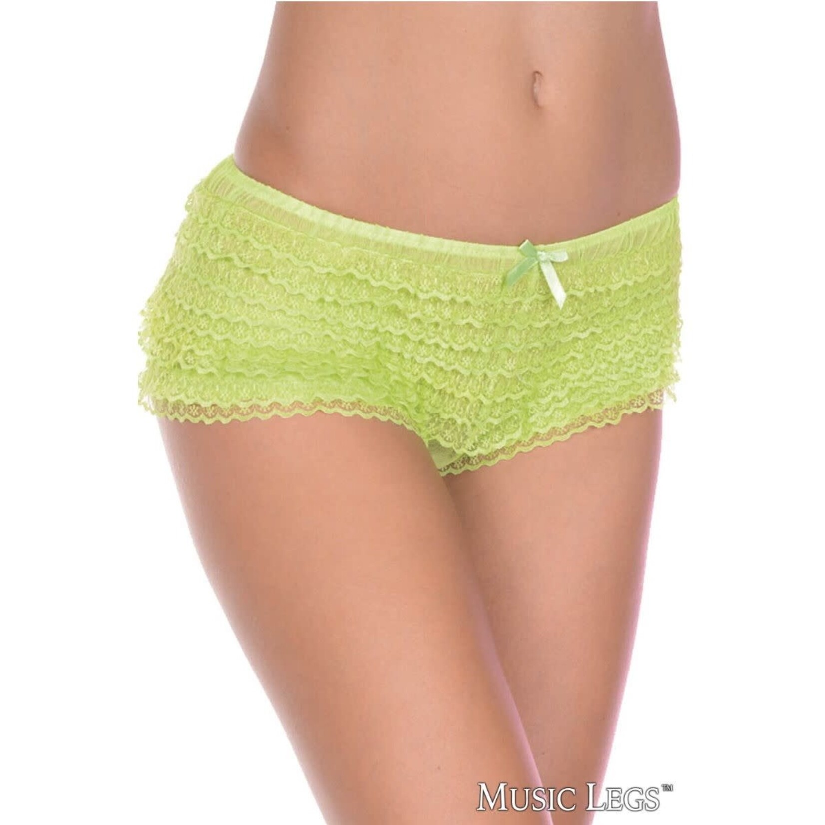 Music Legs Music Legs Stretch Tanga Lace Ruffle Panty OS