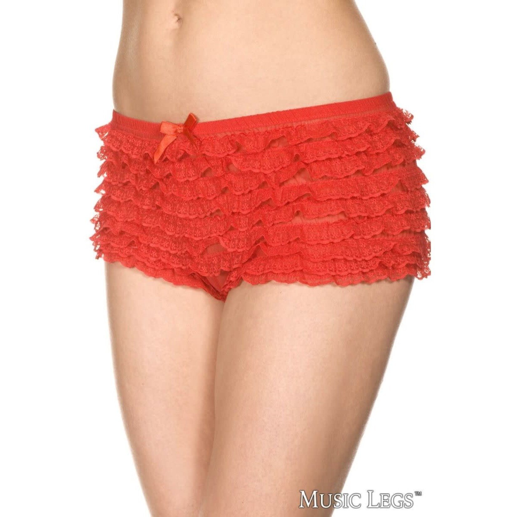 Music Legs Music Legs Stretch Tanga Lace Ruffle Panty OS