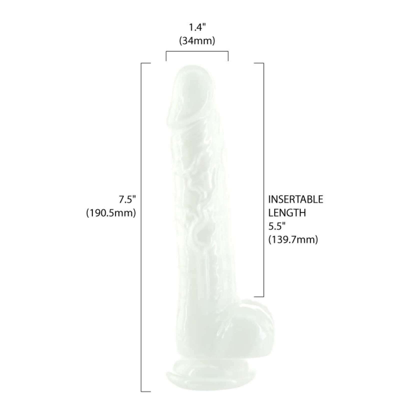 Addiction Pearl by Addiction 7.5" Dildo with Balls