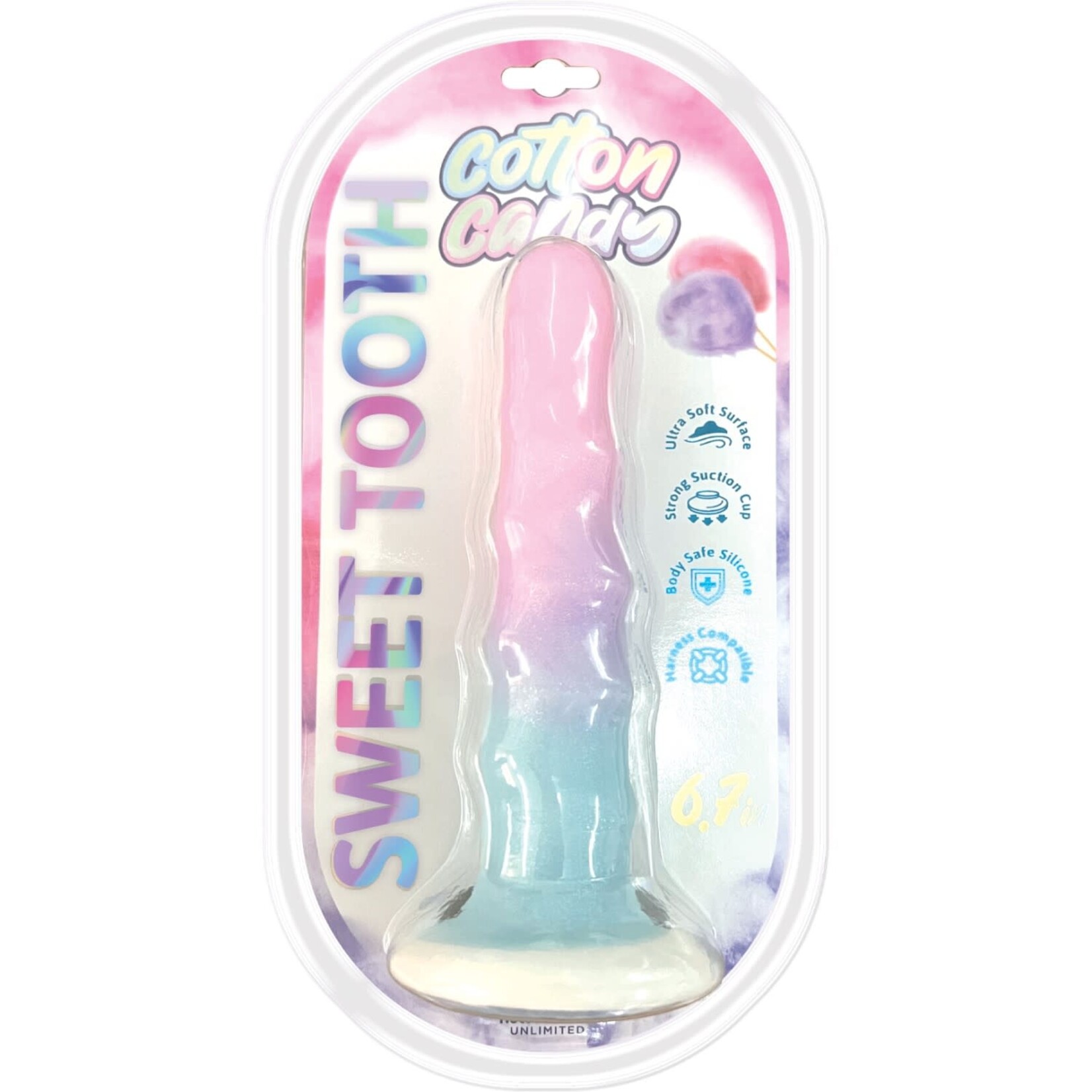 Hott Products Cotton Candy Sweet Tooth 6.7" Silicone Dildo