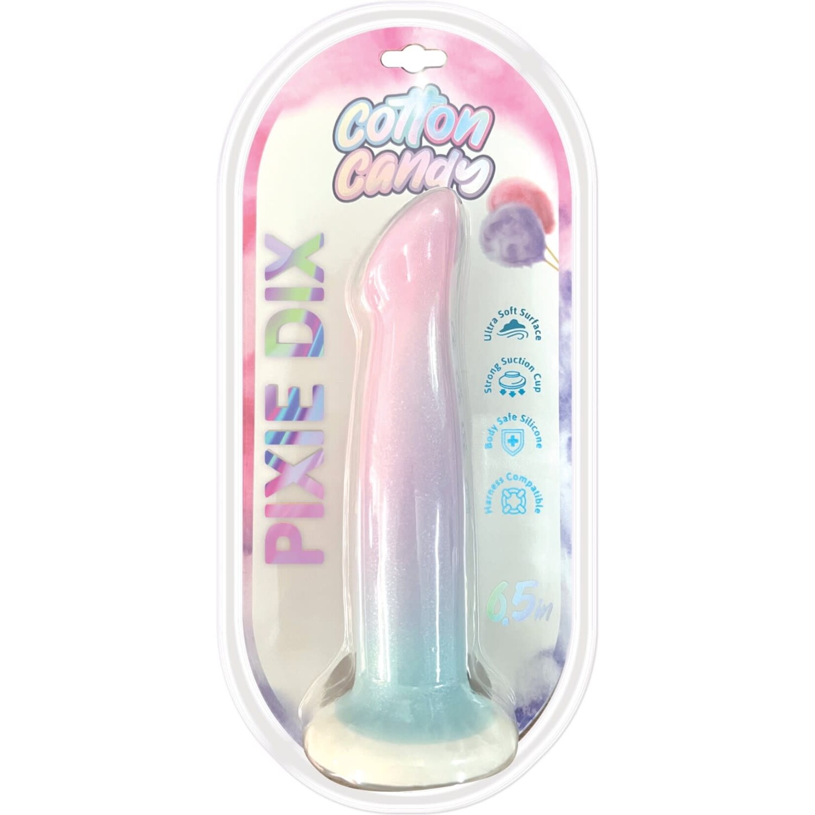 Hott Products Cotton Candy Pixie Dix 6.5" Silicone Dildo
