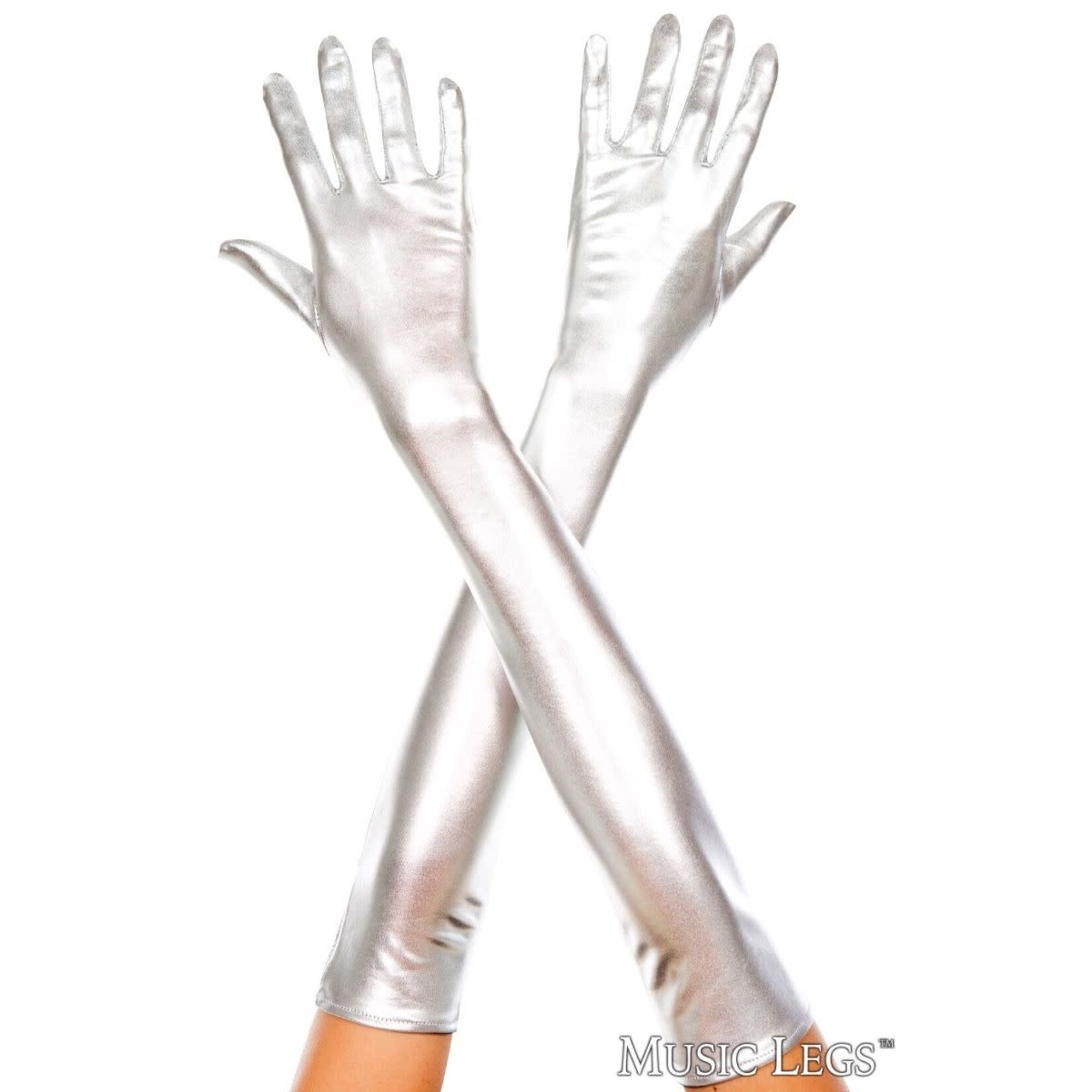 Music Legs Music Legs Extra Long Metallic Gloves