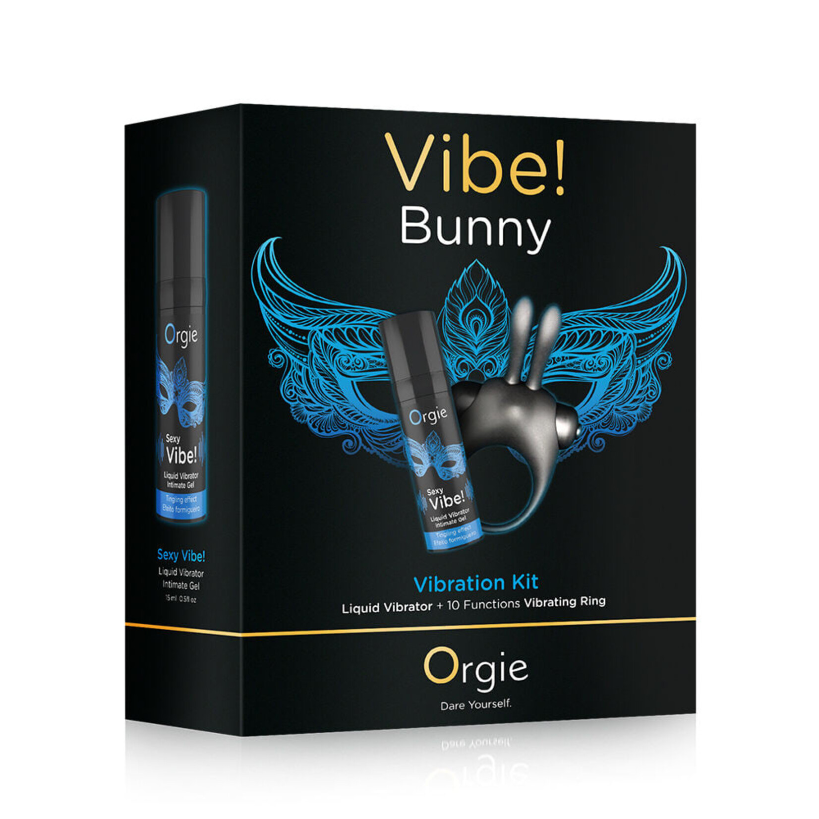 Orgie Vibe! Bunny Vibration Kit Liquid Vibrator Lotion + Vibrating Ring