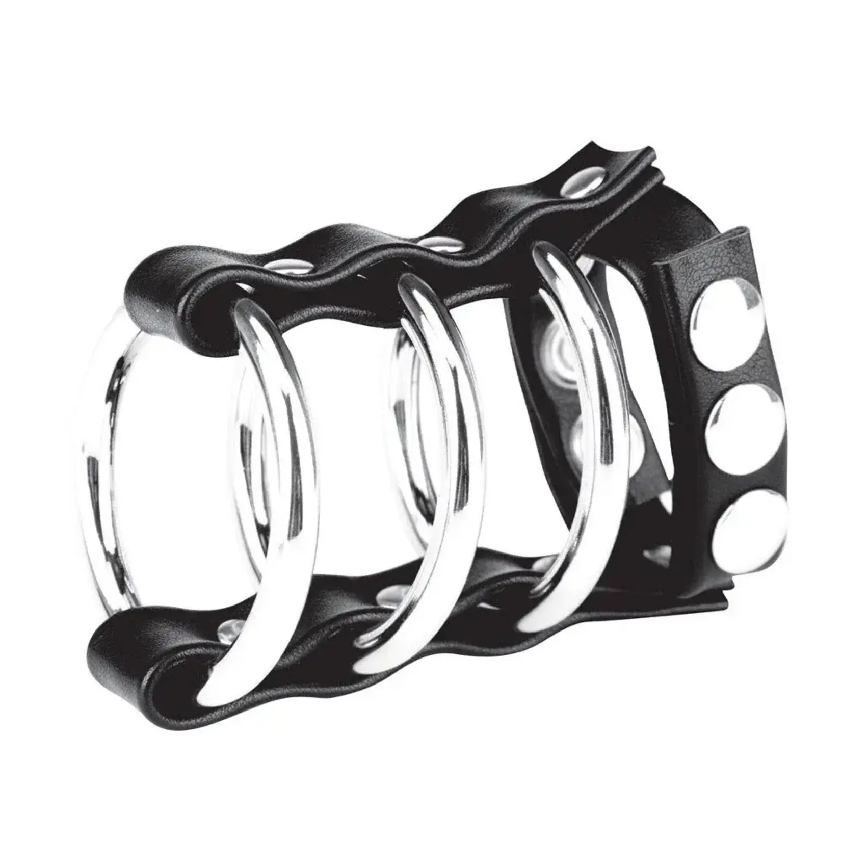 Blue Line Men C&B Gear Triple Metal C-Ring with Adjustable Ball Strap