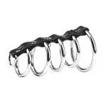 Blue Line Men C&B Gear 5 Ring Steel Gates of Hell Cock Cage with Lead