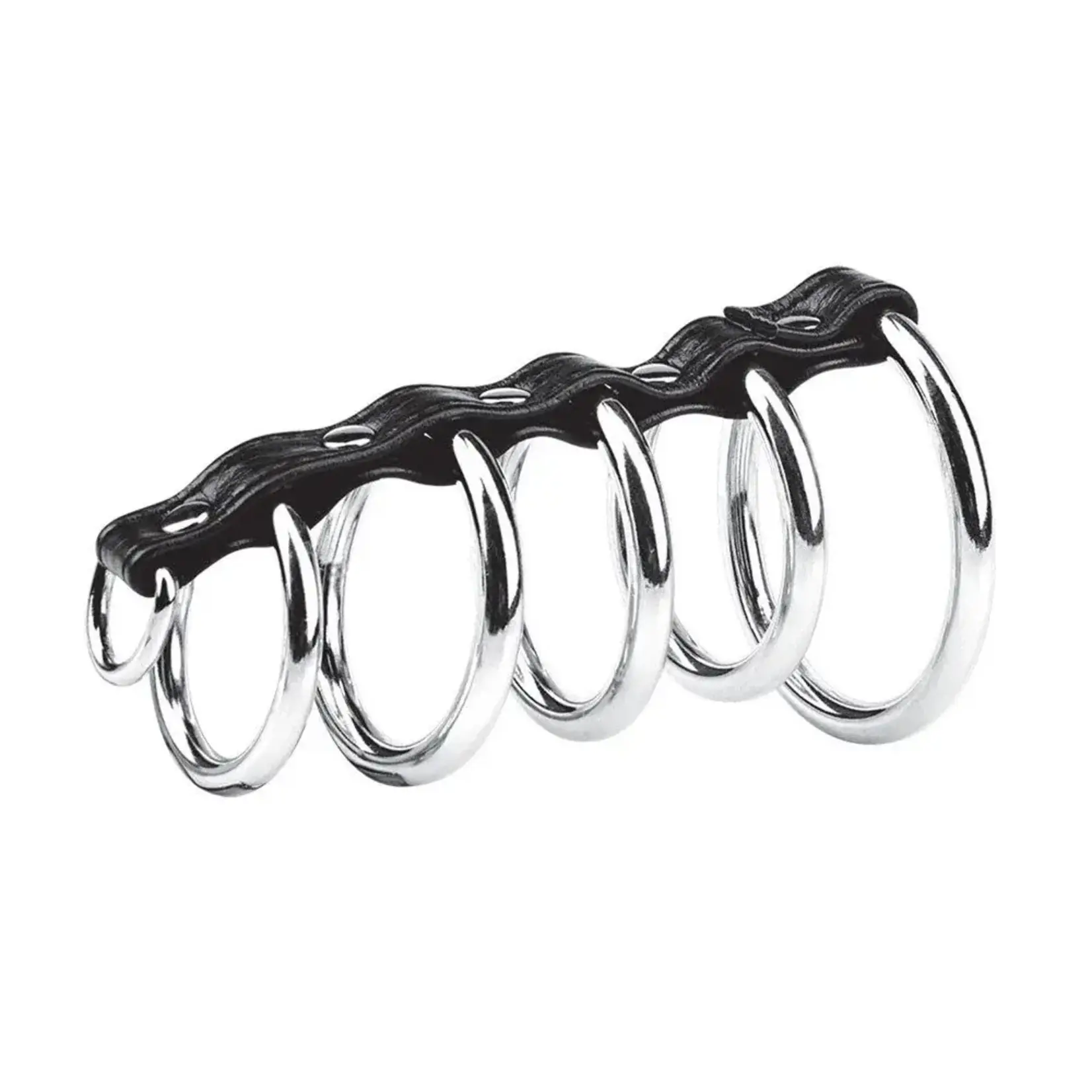 Blue Line Men C&B Gear 5 Ring Steel Gates of Hell Cock Cage with Lead