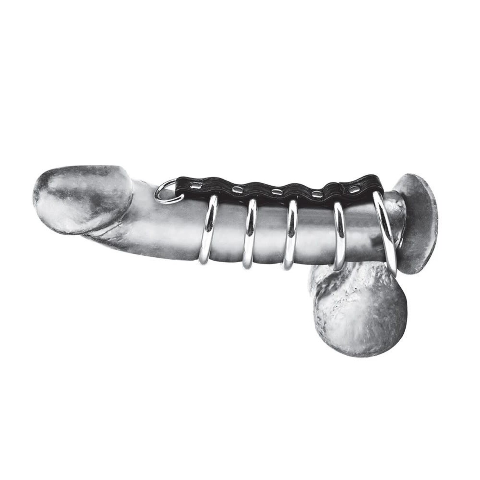 Blue Line Men C&B Gear 5 Ring Steel Gates of Hell Cock Cage with Lead